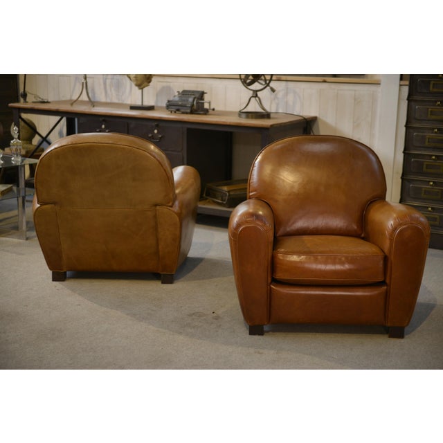 Vintage Leather Club Chairs, 2000s, Set of 2 For Sale - Image 13 of 14