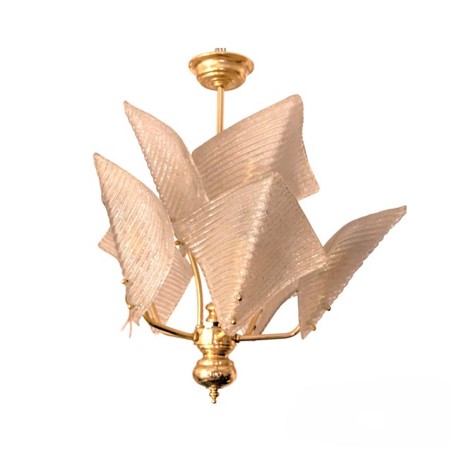 Mid-Century Modern Small Mid-Century Modern Italian Chandelier, 1950s For Sale - Image 3 of 3