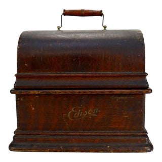 Antique Edison Oak Standard Cylinder Phonograph Model D C1920 For Sale