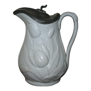 1980s White Bisque Tulip Pitcher