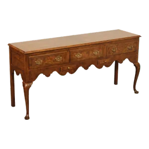 Baker Queen Anne Style Burlwood Sideboard Buffet