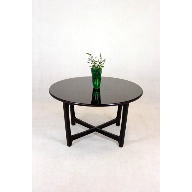 1970s Round Wooden Coffee Table, Czechoslovakia, 1970s For Sale - Image 5 of 16