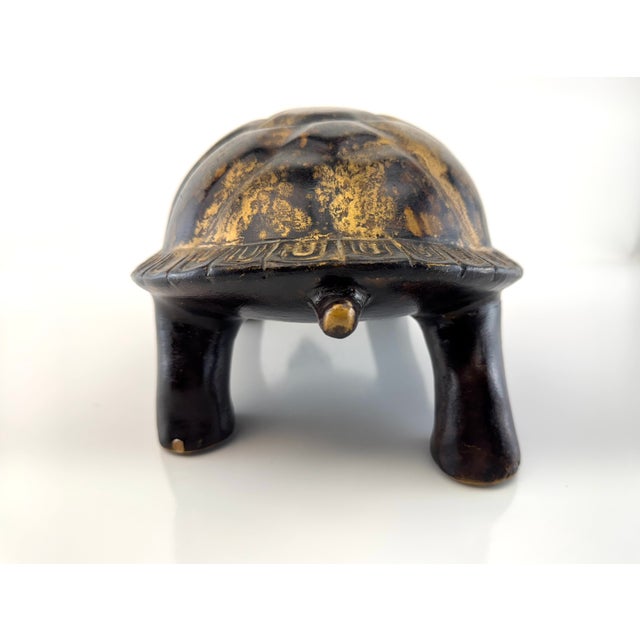 Vintage Mid Century Gilt-Finish Tortoise Sculpture, Hollywood Regency Style Decorative Object For Sale - Image 10 of 15