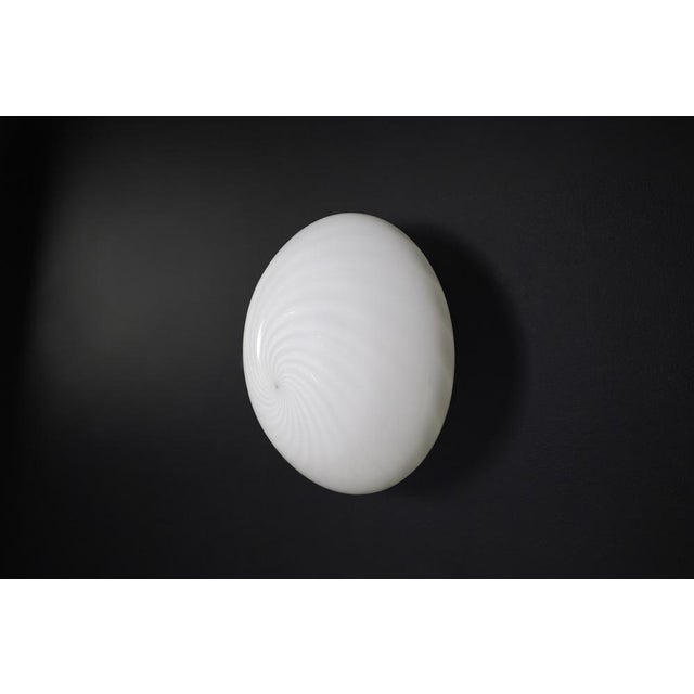 Murano Swirl Glass Ceiling Light attributed to Vm-Vetri, Italy, 1970s For Sale - Image 9 of 17