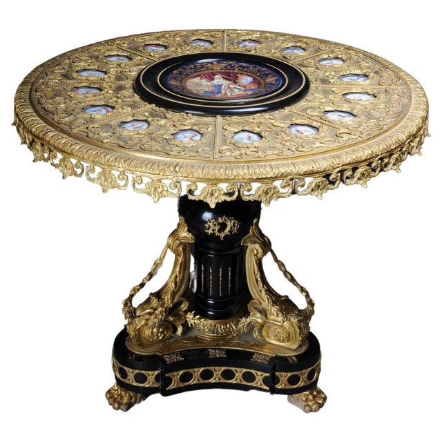 Royal Salon Table in Porcelain & Sevres Style Bronze For Sale - Image 18 of 18