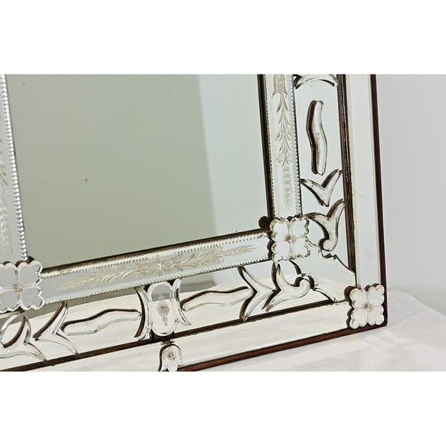 Vintage Italian Venetian Style Mirror in Wood Frame For Sale - Image 12 of 14