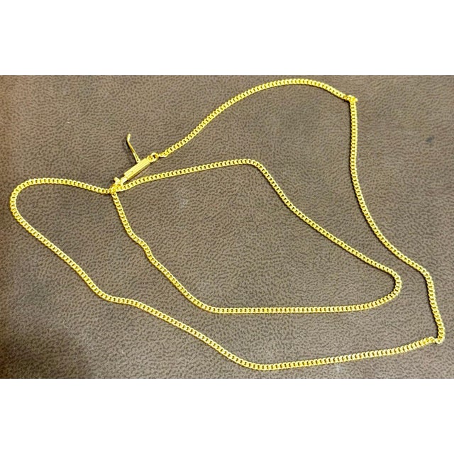 Contemporary Vintage 14K Solid White Gold Curb Link Chain , 6.6 Gm , 22 Inch Long For Sale - Image 3 of 18