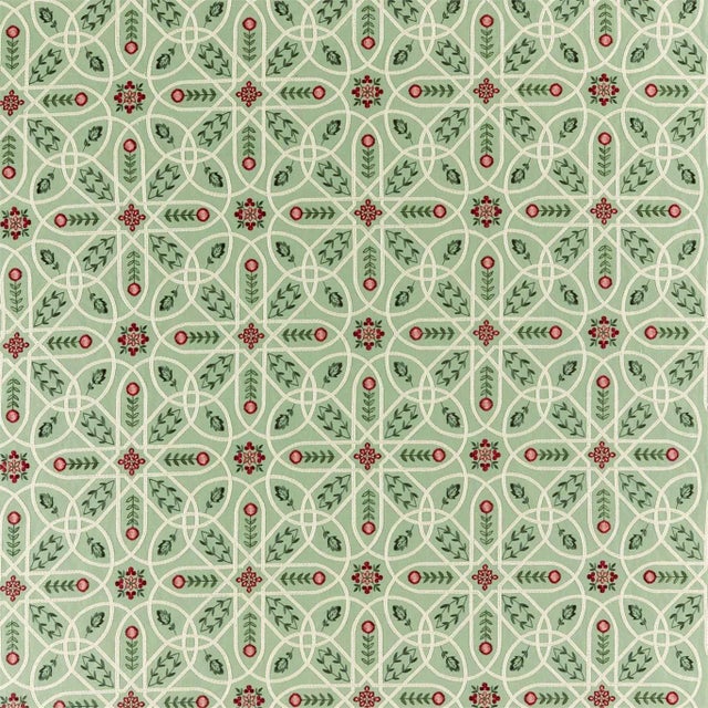 Morris & Co Brophy Embroidery Fabric in Bayleaf - a Sample For Sale
