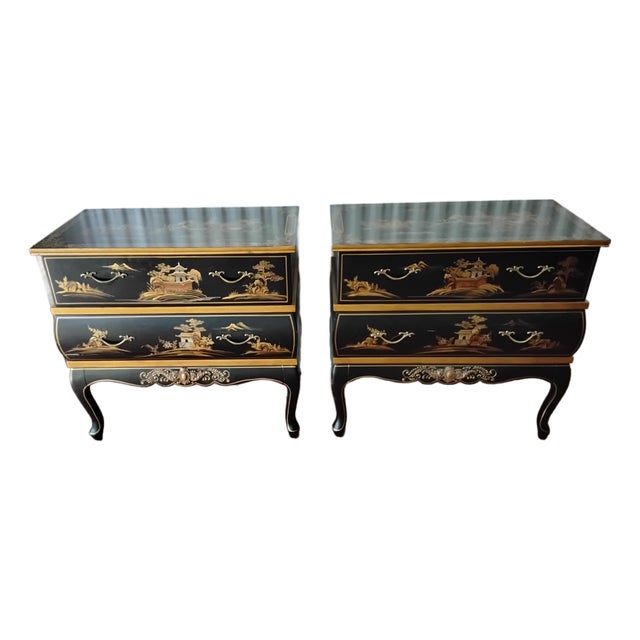 1980s Chinoiserie Bachelor Chests, A Pair For Sale