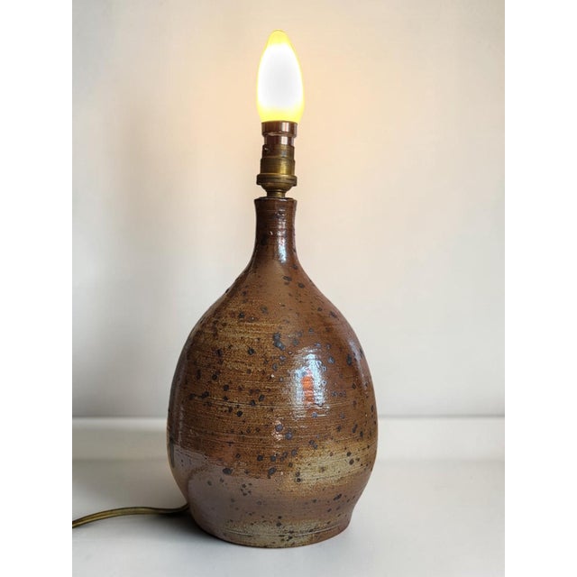 Ceramic Pyrite Stoneware Lamp by Bodin La Borne, 1970s For Sale - Image 7 of 10