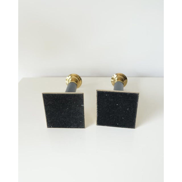 1970s Vintage Gilded Brass Candlesticks, 1970s, Set of 2 For Sale - Image 5 of 13