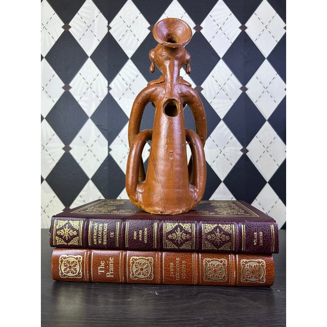 Vintage Indian Terracotta Seated Woman Folk Art Sculpture, 10" For Sale - Image 14 of 18