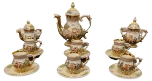20th Century Capodimonte Coffee Set, 1960s, Set of 15
