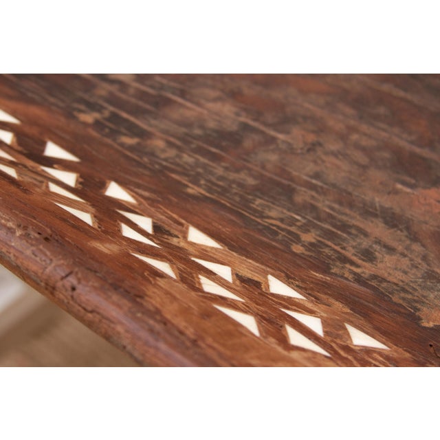 Very Long Mother of Pearl Inlay Dough Bowl For Sale - Image 9 of 11