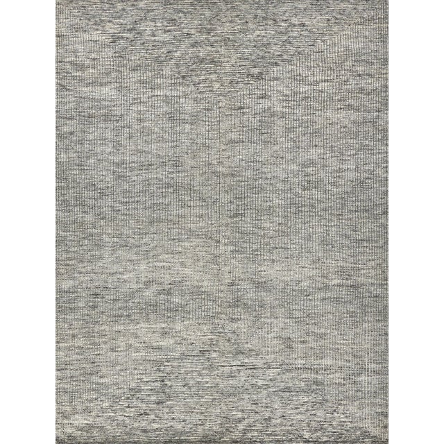 Textile Exquisite Rugs Crescent Hand-Knotted New Zealand Wool Gray Rug-9'X12' For Sale - Image 7 of 7