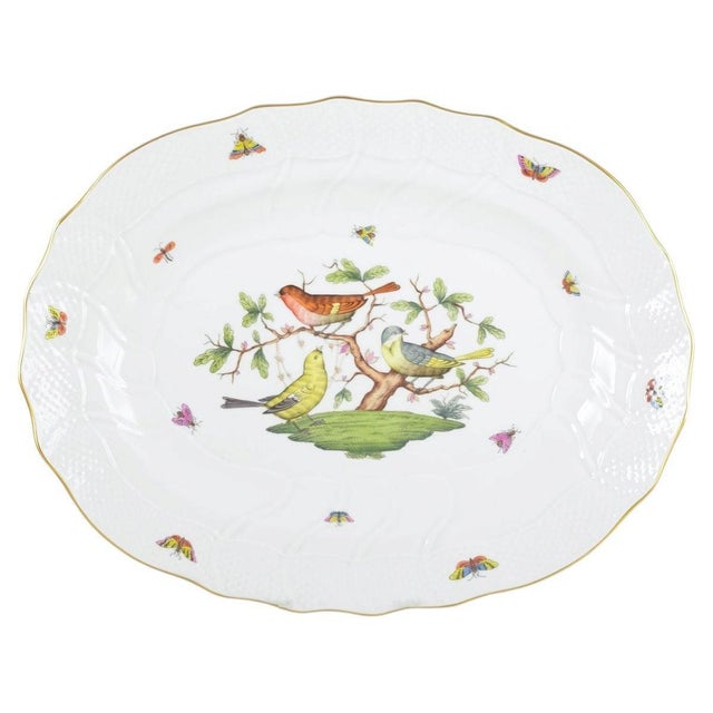 20th Century Large Oval Rothschild Bird Serving Platter by Herend, Hungary For Sale - Image 5 of 5