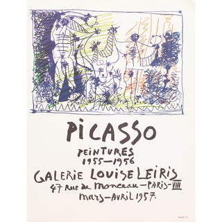 1957 After Pablo Picasso, Poster "Picasso Paintings 1955-1956" Exhibition in Louise Leiris Gallery For Sale