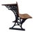 Antique Cast Iron & Hardwood School Desk With Folding Seat For Sale