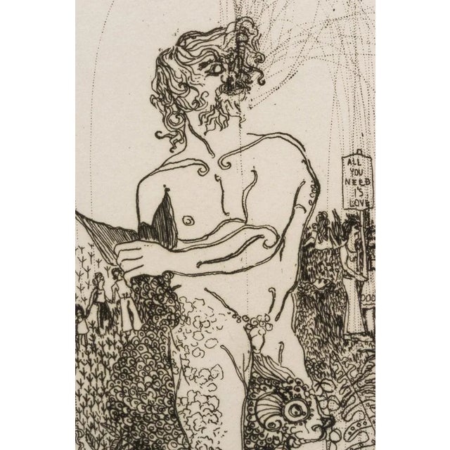 Paper Viintage "Tivoli" by Urban 19/50 1969 Engraving For Sale - Image 7 of 11