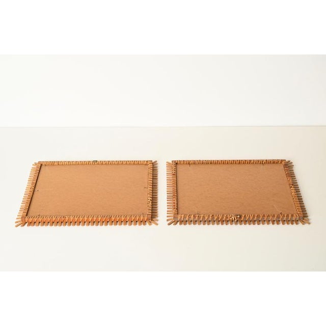 Italian Rectangular Mirrors in Rattan and Wicker from Vivai del Sud, Italy, 1970s, Set of 2 For Sale - Image 9 of 15
