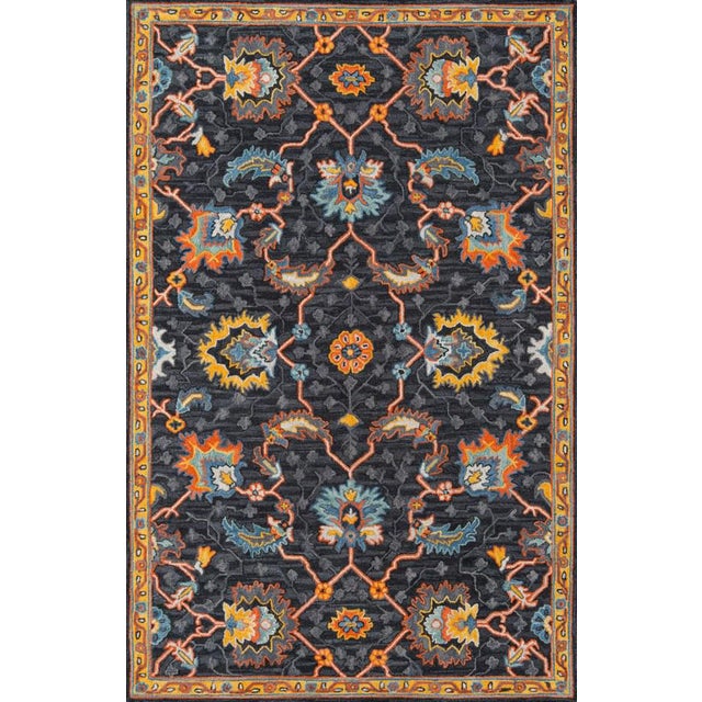 Ibiza Charcoal Hand Tufted Area Rug 6' X 9' For Sale