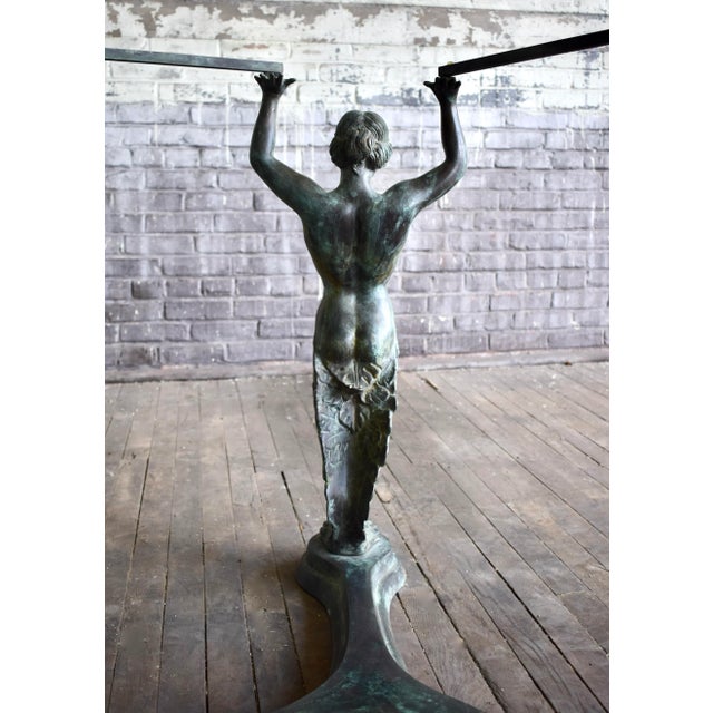 Mid 20th Century Italian Bronze Neoclassical Style Caryatid & Atlas Dining or Work Table For Sale - Image 9 of 13