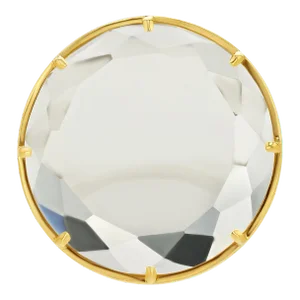 18k Yellow Gold Ring With Smokey Quartz Stone Size 8
