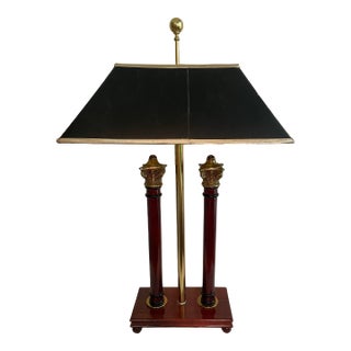 Vintage Double Column Table Lamp For Sale