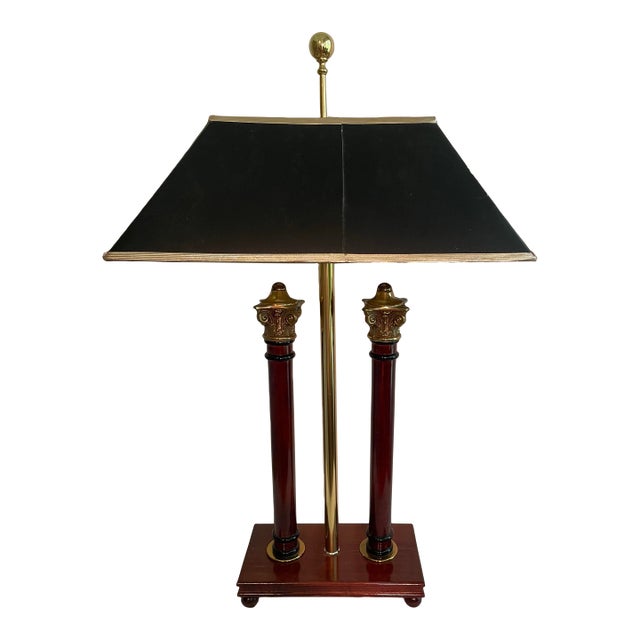 Vintage Double Column Table Lamp For Sale