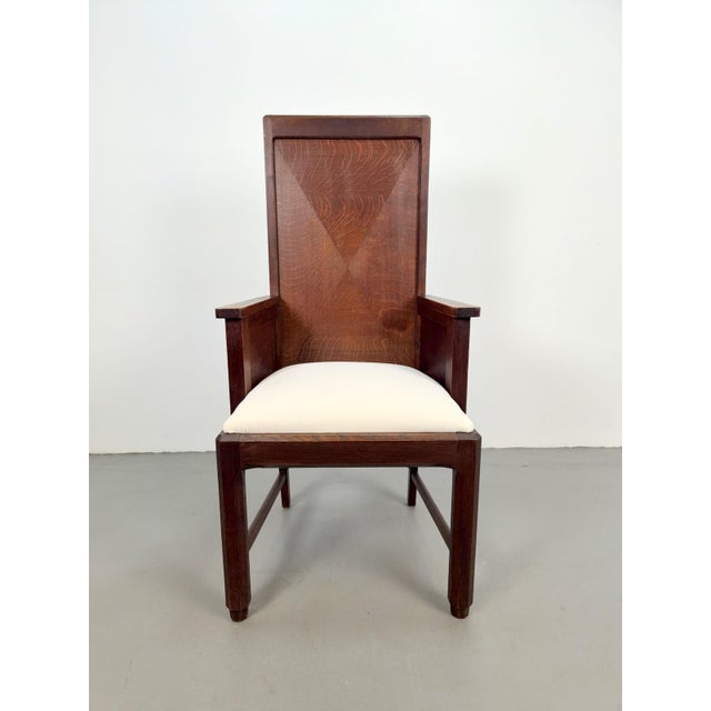 Brown Dutch Art Deco Hague School Modernist Armchair, 1930s For Sale - Image 8 of 8
