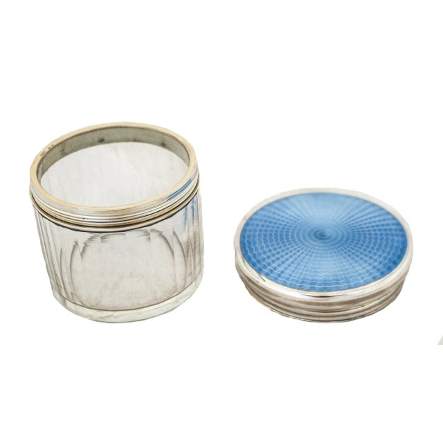 1940s Sterling & Enamel Jar For Sale - Image 4 of 6