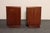 1960s Pair of Mid-Century Modern Stained Mahogany and Brass Two-Drawer Nightstands For Sale - Image 5 of 18