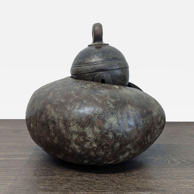 2000 - 2009 Cast Bronze Decorative Livestock Bell With Engraved Collar For Sale - Image 5 of 7