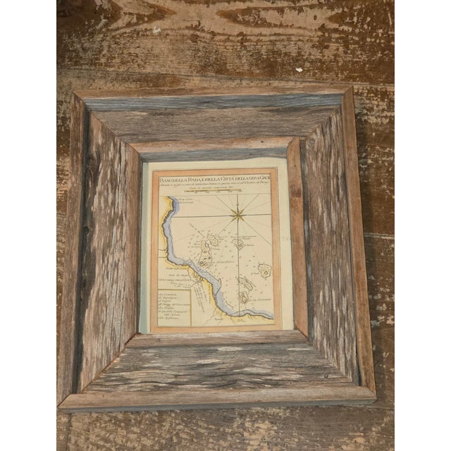Hand Colored 18th C Map of Vera Cruz Mexico in Rustic Ranch Frame For Sale - Image 10 of 12