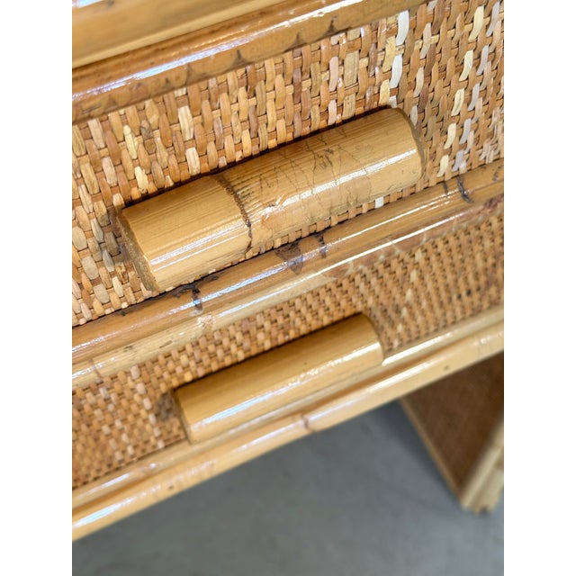 Wicker and Bamboo Desk, 1970s For Sale - Image 9 of 12