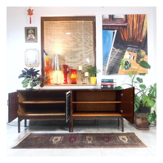 Wood Modular Sideboard with Op Art Motif, 1970s, Set of 2 For Sale - Image 7 of 12