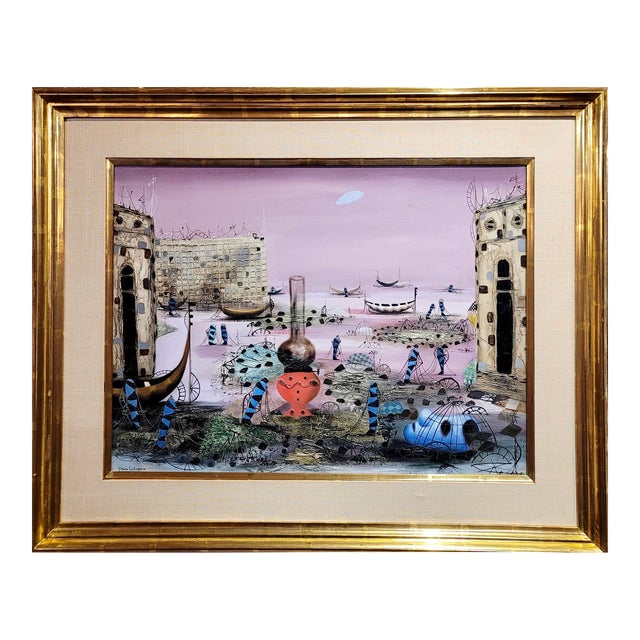 Jean Calogero - Surreal Landscape in Venice - Oil Painting For Sale