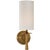 AERIN for Visual Comfort Signature Drunmore Single Sconce in Hand-Rubbed Antique Brass with Linen Shade For Sale