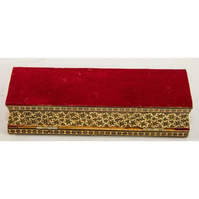 Blue Micro Mosaic Moorish Inlaid Jewelry Pen Box For Sale - Image 8 of 9