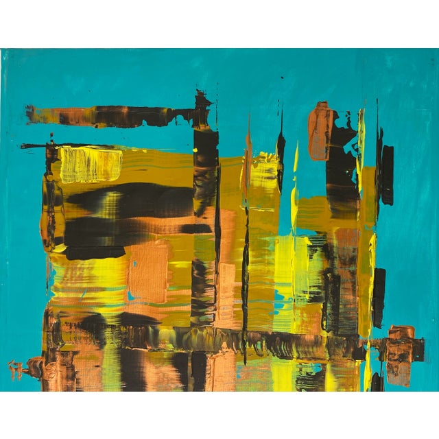 Abstract Modern Abstract Painting on Canvas, Signed, 21st Century, France For Sale - Image 3 of 8