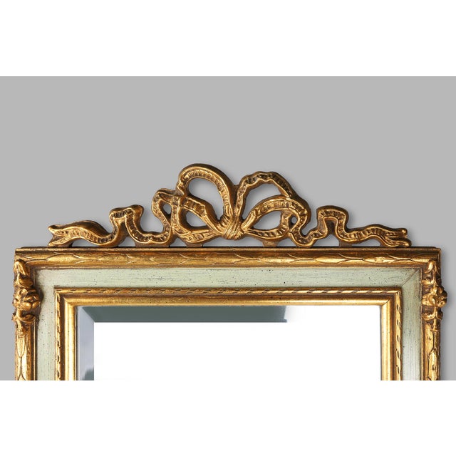 France / 1950s / mirror / gold leaf decorated / resin / hand crafted Impressive classic large French mirror in resin,...