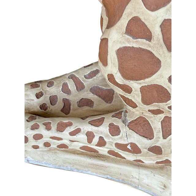 Vintage 1970s Marwal Seated Giraffe Sculpture – Hand-Painted Boho Folk Art Figurine For Sale - Image 9 of 17