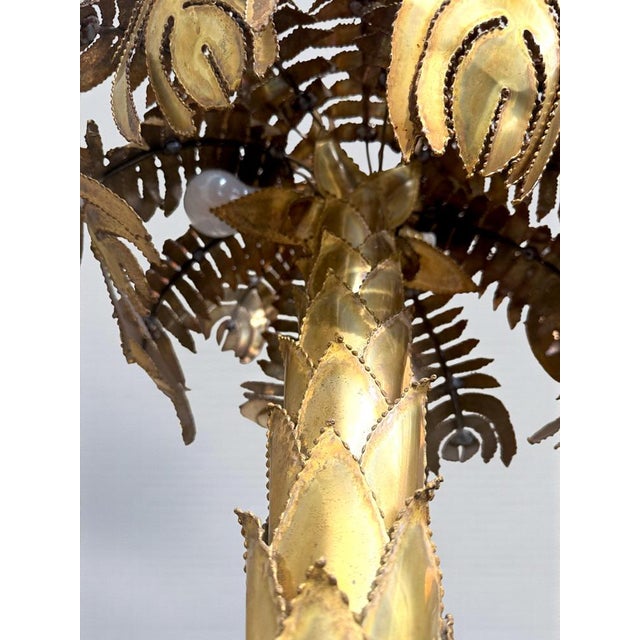 1970s Brass Palm Tree Table Lamp by Christian Techoueyres for Maison Jansen, 1970s For Sale - Image 5 of 16