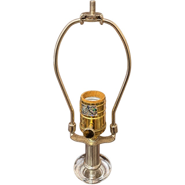 Glass Late 20th Century Crystal Orb Table Lamp With Black Pleated Shade and Black Marble Base For Sale - Image 7 of 8