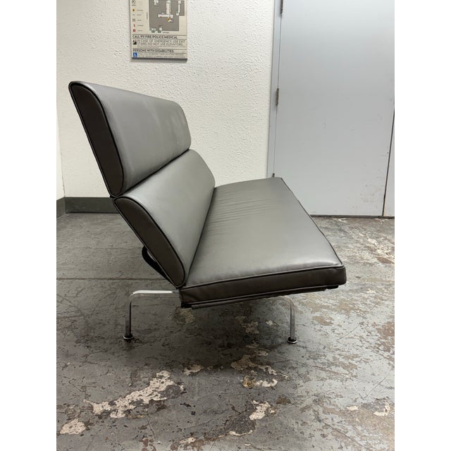 Eames Circa 2004 Eames for Herman Miller Eames Vinyl Sofa Compact For Sale - Image 4 of 12