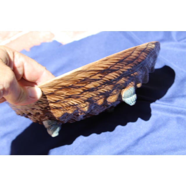 Contemporary 19th Century Vintage Majolica Blue Dish For Sale - Image 3 of 7