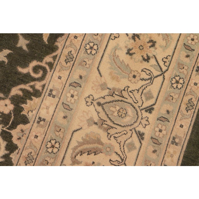 1990s Boho Chic Green/Ivory Wool Rug - 8'4'' X 10'0'' For Sale - Image 5 of 10