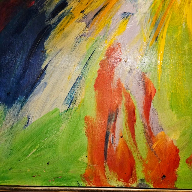 1980s Large Polychrome Expressionistic Painting by Sirena (Aka Antonia Mastrocristino Sirena) For Sale - Image 4 of 14