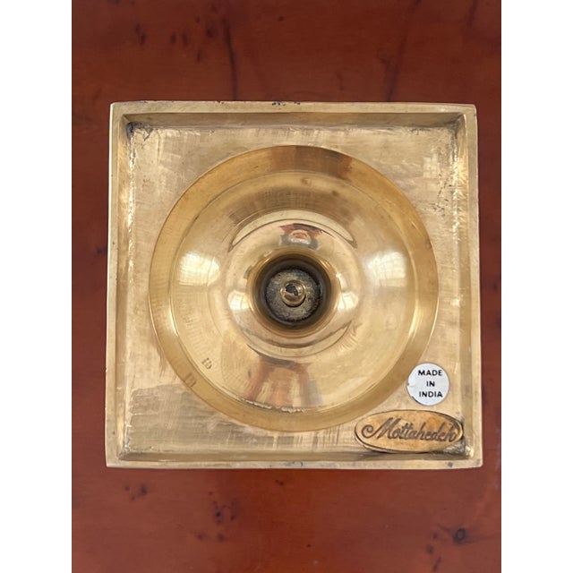 1970s Mottahedeh Solid Brass Twist Candle Holders - a Pair For Sale - Image 11 of 12