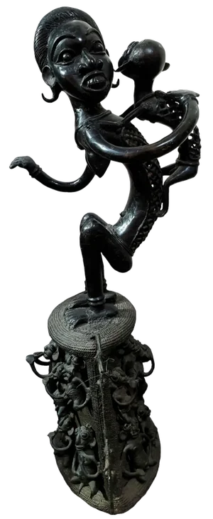 Cameroonian Artist, Maternity Tikar Sculpture, Pre-1800s, Bronze
